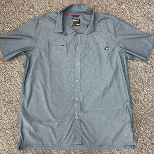 Men’s Marmot Short Sleeve Button Up Shirt, Blue, XL